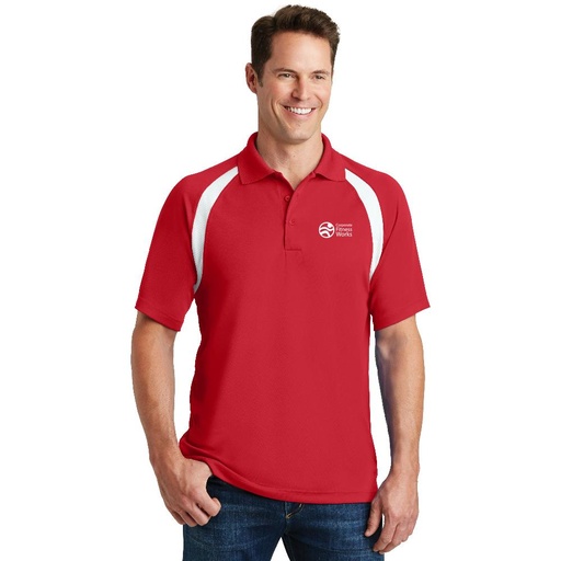 Sport-Tek Dry Zone Colorblock Raglan Polo- Red/White